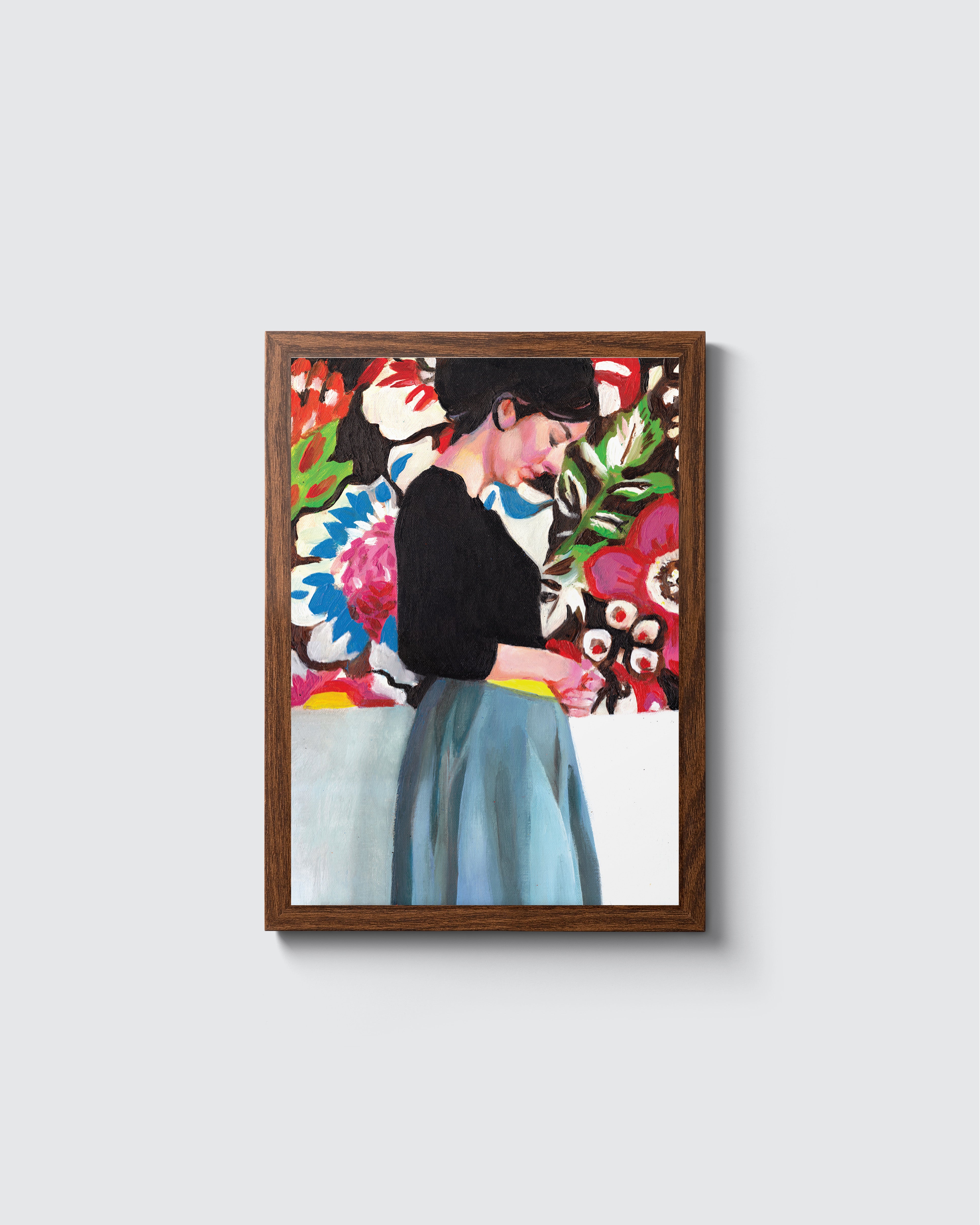 חושבת על פרחים | הדפס דיגיטלי