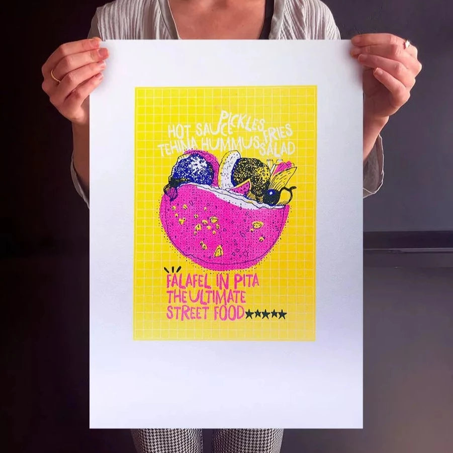 פיתה עם פלאפל (הדפס ריזוגרף) | סיטי סטוריז