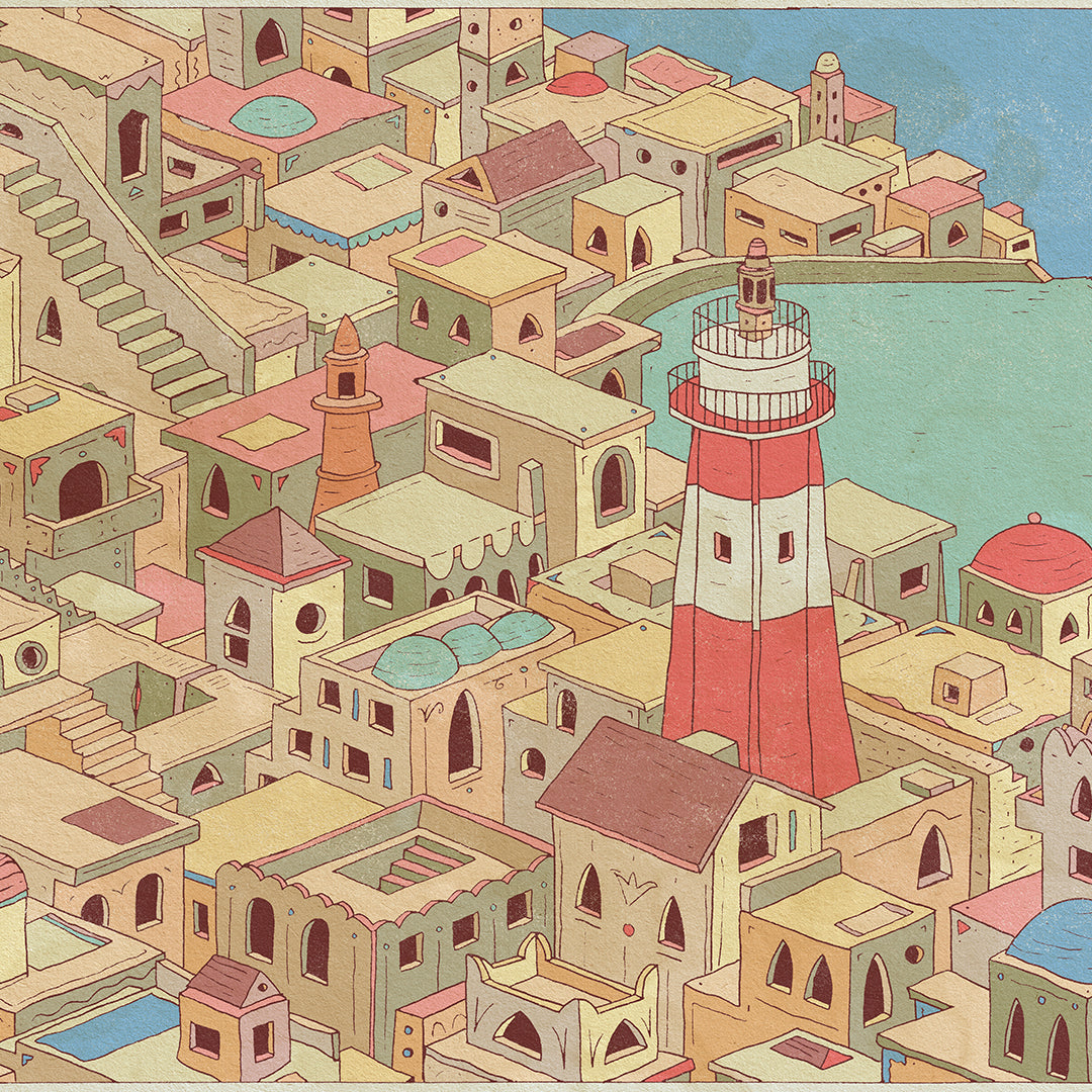 הדפס גגות יפו (המגדלור) | אלעד אורן