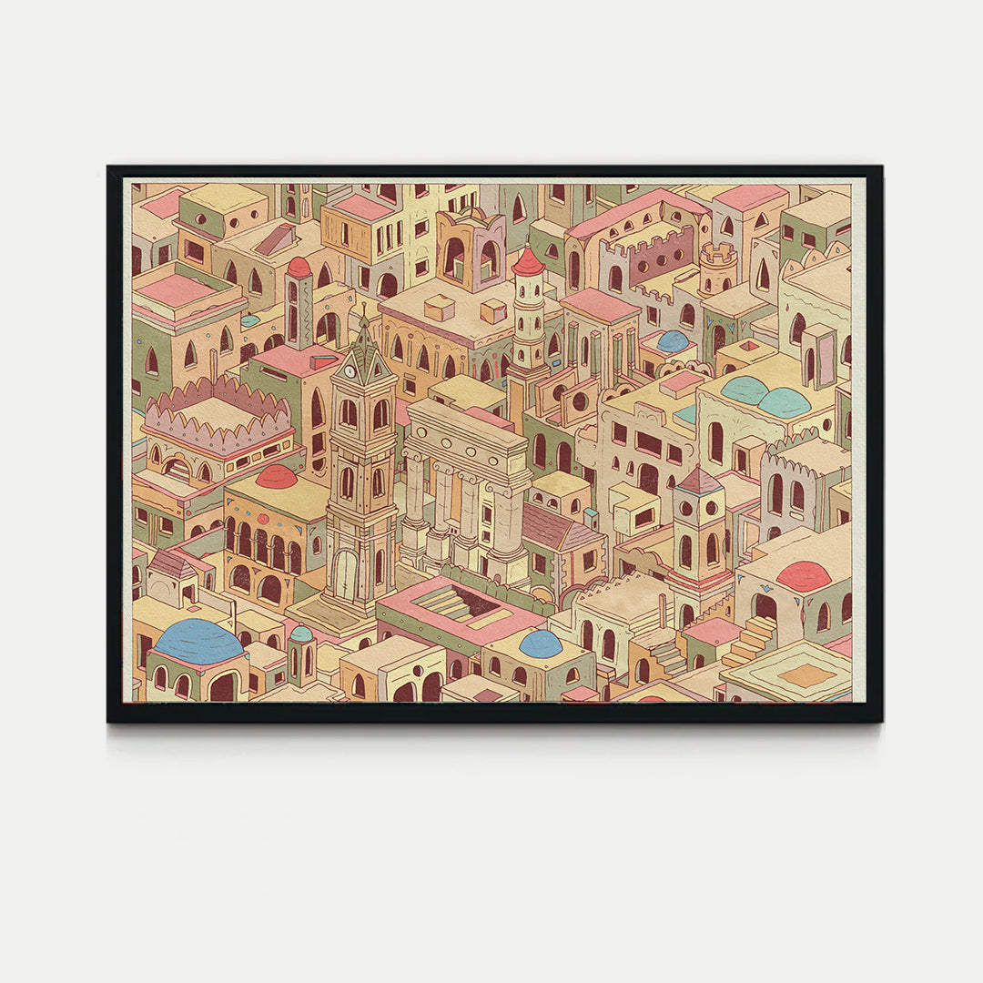 הדפס גגות יפו (מגדל השעון) | אלעד אורן