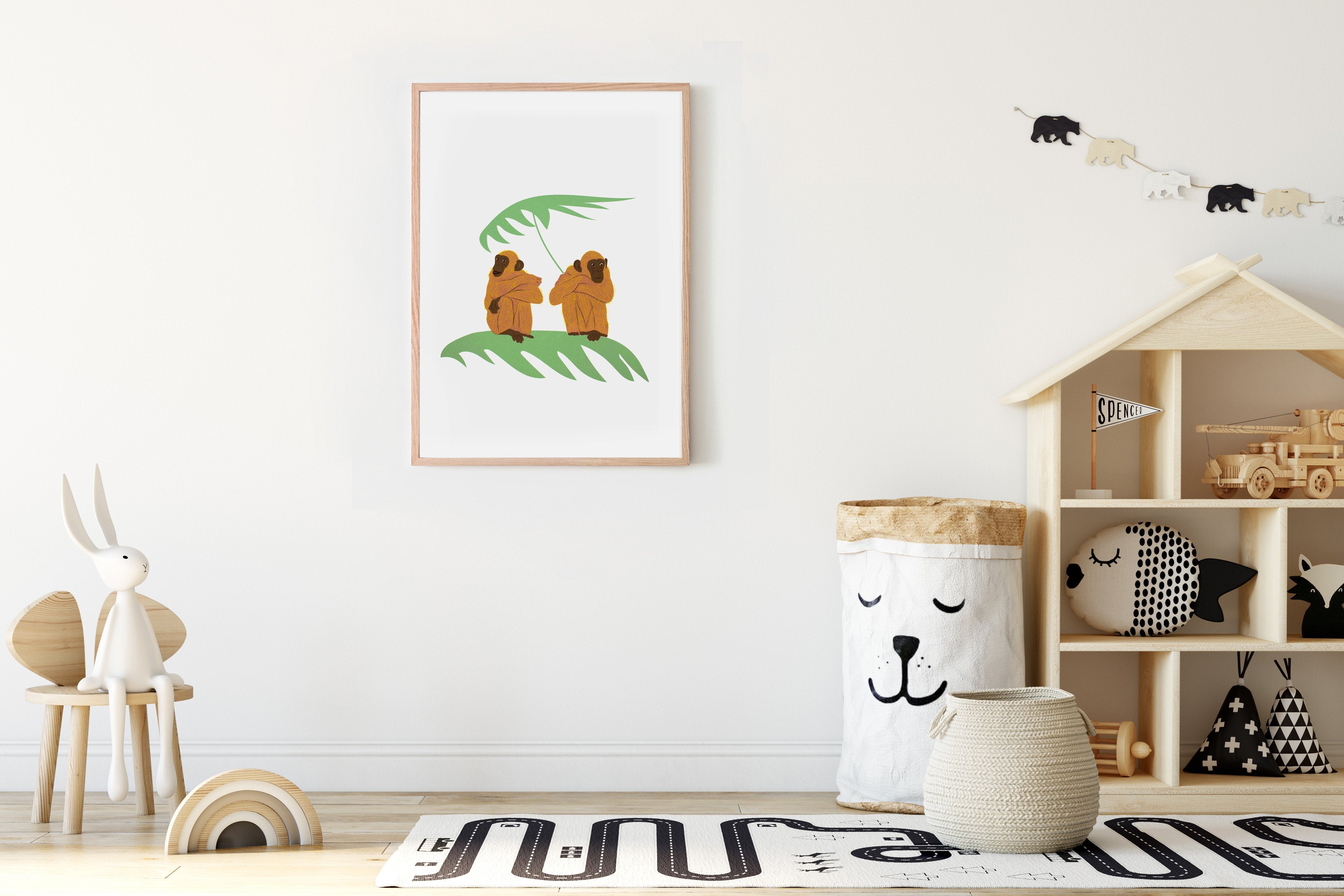 הדפס רשת - קופים ועלים | נועם צוקר