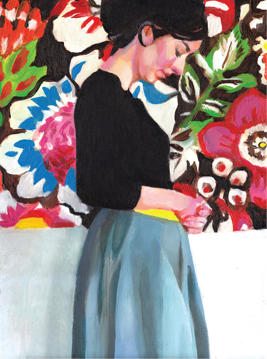 חושבת על פרחים | הדפס דיגיטלי