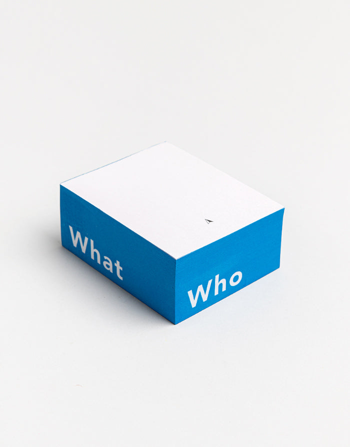 בלוק פתקים Who What Where - כחול